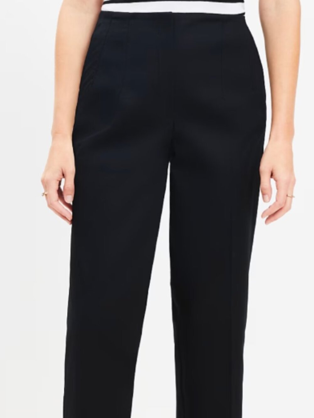 LOFT Darted Straight Pants in Twill, Black, size 6
